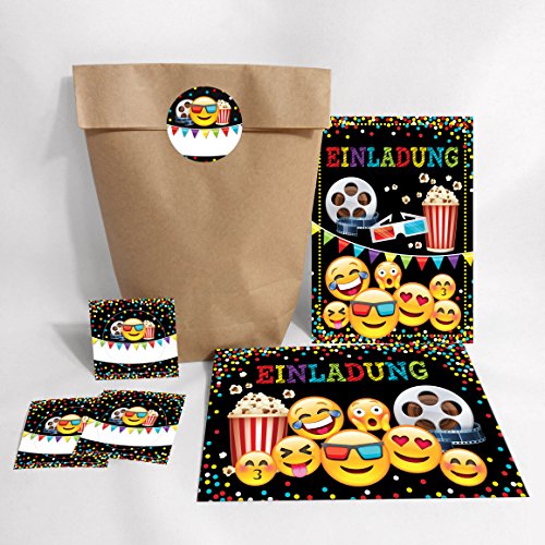 12-er Set Einladungskarten, Umschläge, Geschenktüten, Aufkleber Geburtstag Kinder Kino für Mädchen Jungen Jungs Einladungen Kindergeburtstag Geburtstagseinladungen Set Partyset Kartenset Party 12-er Set Einladungskarten, Umschläge, Geschenktüten, Aufkleber Geburtstag Kinder Kino für Mädchen Jungen Jungs Einladungen Kindergeburtstag Geburtstagseinladungen Set Partyset Kartenset Party von JuNa-Experten