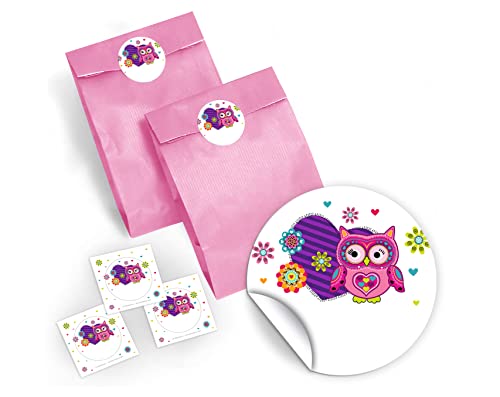 JuNa-Experten 10 Geschenktüten/rosa + 10 Aufkleber Eule für Mitgebsel Gastgeschenk beim Kindergeburtstag Mädchen JuNa-Experten 10 Geschenktüten/rosa + 10 Aufkleber Eule für Mitgebsel Gastgeschenk beim Kindergeburtstag Mädchen von JuNa-Experten