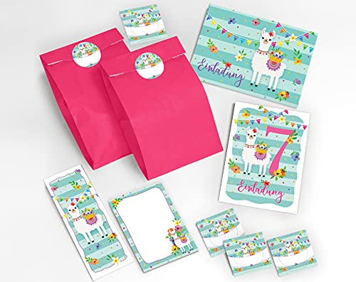 JuNa-Experten 12 Einladungskarten zum 7. Kindergeburtstag Lama Mädchen incl. 12 Umschläge, 12 Tüten/rosa, 12 Aufkleber, 12 Lesezeichen, 12 Blöcke JuNa-Experten 12 Einladungskarten zum 7. Kindergeburtstag Lama Mädchen incl. 12 Umschläge, 12 Tüten/rosa, 12 Aufkleber, 12 Lesezeichen, 12 Blöcke von JuNa-Experten
