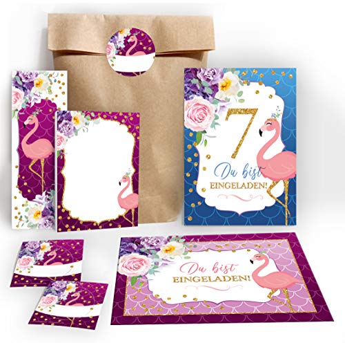 JuNa-Experten 12 Einladungskarten zum 7. Kindergeburtstag Mädchen Flamingo Einladungen zum siebten Geburtstag incl. 12 Umschläge, 12 Tüten/Natur, 12 Aufkleber, 12 Lesezeichen, 12 Blöcke JuNa-Experten 12 Einladungskarten zum 7. Kindergeburtstag Mädchen Flamingo Einladungen zum siebten Geburtstag incl. 12 Umschläge, 12 Tüten/Natur, 12 Aufkleber, 12 Lesezeichen, 12 Blöcke von JuNa-Experten