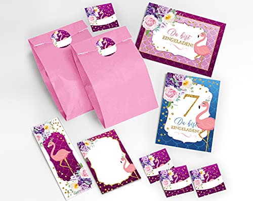 JuNa-Experten 12 Einladungskarten zum 7. Kindergeburtstag Mädchen Flamingo Einladungen zum siebten Geburtstag incl. 12 Umschläge, 12 Tüten/Hellrosa, 12 Aufkleber, 12 Lesezeichen, 12 Blöcke JuNa-Experten 12 Einladungskarten zum 7. Kindergeburtstag Mädchen Flamingo Einladungen zum siebten Geburtstag incl. 12 Umschläge, 12 Tüten/Hellrosa, 12 Aufkleber, 12 Lesezeichen, 12 Blöcke von JuNa-Experten