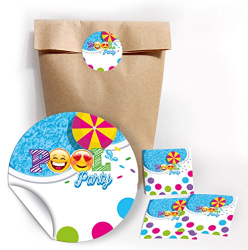 JuNa-Experten 12 Party-Tüten + 12 Aufkleber für Gastgeschenke Mitgebseln beim Kindergeburtstag Schwimmbad/Geburtstag/Kinderfest/Papier-Tüten für Geschenkverpackung JuNa-Experten 12 Party-Tüten + 12 Aufkleber für Gastgeschenke Mitgebseln beim Kindergeburtstag Schwimmbad/Geburtstag/Kinderfest/Papier-Tüten für Geschenkverpackung von JuNa-Experten