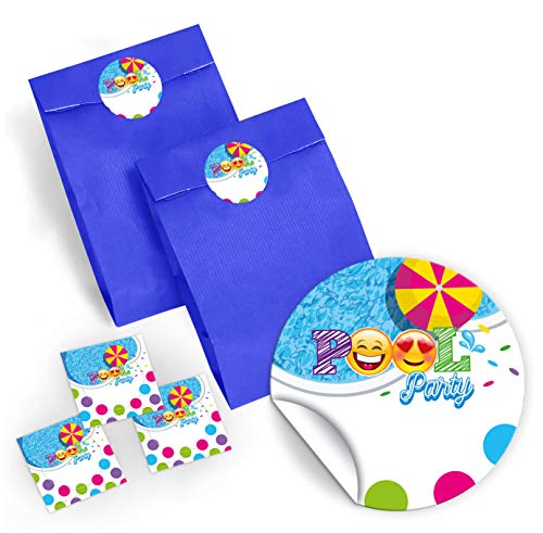 JuNa-Experten 12 Party-Tüten + 12 Aufkleber für Gastgeschenke Mitgebseln beim Kindergeburtstag Schwimmbad/Geburtstag/Kinderfest/Papier-Tüten für Geschenkverpackung JuNa-Experten 12 Party-Tüten + 12 Aufkleber für Gastgeschenke Mitgebseln beim Kindergeburtstag Schwimmbad/Geburtstag/Kinderfest/Papier-Tüten für Geschenkverpackung von JuNa-Experten