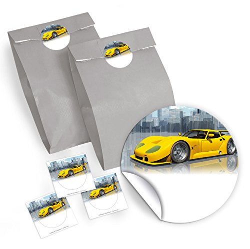 JuNa-Experten 12 Party-Tüten mit 12 Aufkleber für Geschenke oder Mitgebseln beim Kindergeburtstag mit dem Motiv Rennauto / Geburtstag / Kinderfest / Papier-Tüten für Geschenkverpackung JuNa-Experten 12 Party-Tüten mit 12 Aufkleber für Geschenke oder Mitgebseln beim Kindergeburtstag mit dem Motiv Rennauto / Geburtstag / Kinderfest / Papier-Tüten für Geschenkverpackung von JuNa-Experten