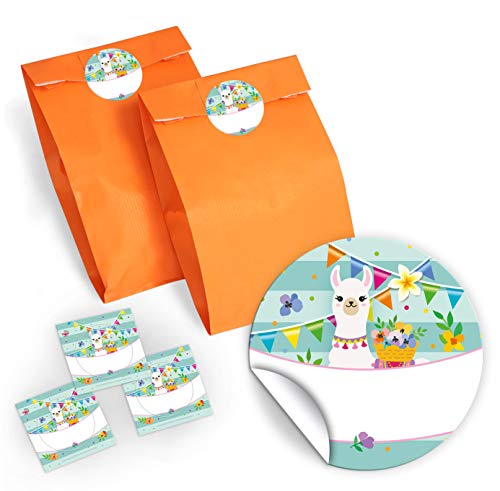 JuNa-Experten 8 Geschenktüten/orange + 8 Aufkleber Lama für Mitgebsel Gastgeschenk beim Kindergeburtstag Mädchen JuNa-Experten 8 Geschenktüten/orange + 8 Aufkleber Lama für Mitgebsel Gastgeschenk beim Kindergeburtstag Mädchen von JuNa-Experten