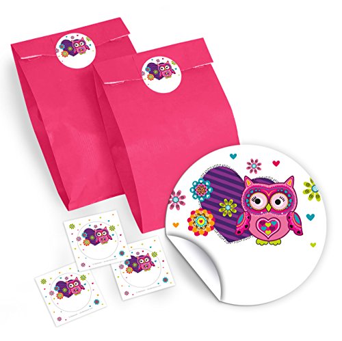 JuNa-Experten 8 Geschenktüten/rosa + 8 Aufkleber Eule für Mitgebsel Gastgeschenk beim Kindergeburtstag Mädchen JuNa-Experten 8 Geschenktüten/rosa + 8 Aufkleber Eule für Mitgebsel Gastgeschenk beim Kindergeburtstag Mädchen von JuNa-Experten