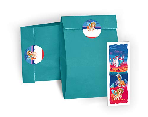 JuNa-Experten 8 Lesezeichen + 8 Geschenktüten/blau + 8 Aufkleber Einhorn Mitgebsel Gastgeschenk beim Kindergeburtstag Mädchen JuNa-Experten 8 Lesezeichen + 8 Geschenktüten/blau + 8 Aufkleber Einhorn Mitgebsel Gastgeschenk beim Kindergeburtstag Mädchen von JuNa-Experten