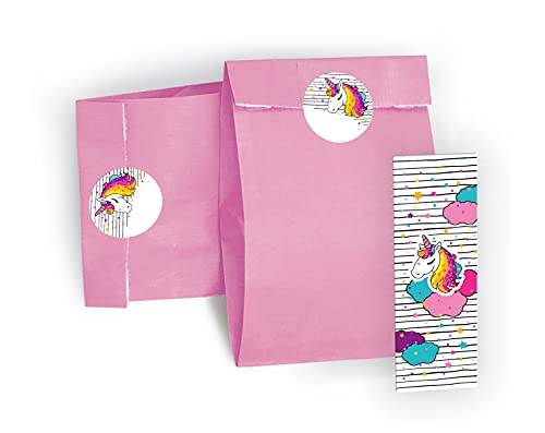 JuNa-Experten Mitgebsel Set aus 12 Geschenktüten/Hellrosa, 12 Aufkleber und 12 Lesezeichen Einhorn Unicorn/Gastgeschenk bei Kindergeburtstag für Kinder Mädchen Party-Tüten JuNa-Experten Mitgebsel Set aus 12 Geschenktüten/Hellrosa, 12 Aufkleber und 12 Lesezeichen Einhorn Unicorn/Gastgeschenk bei Kindergeburtstag für Kinder Mädchen Party-Tüten von JuNa-Experten