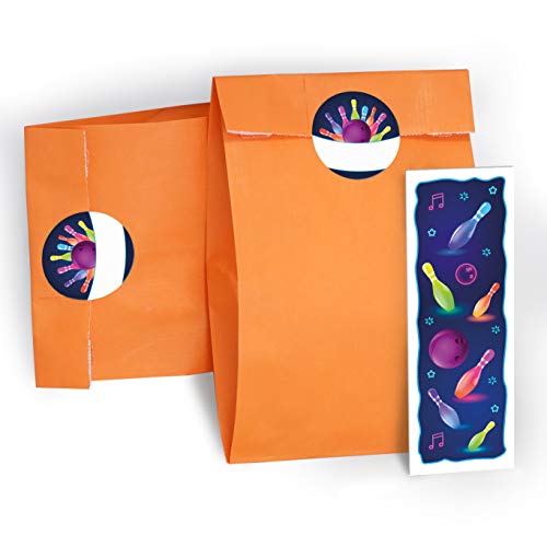 Mitgebsel Set aus 12 Geschenktüten/orange, 12 Aufkleber und 12 Lesezeichen Bowling neon/Gastgeschenk bei Geburtstag Kindergeburtstag Hochzeit Taufe Einschulung für Kinder Jungen Mädchen Mitgebsel Set aus 12 Geschenktüten/orange, 12 Aufkleber und 12 Lesezeichen Bowling neon/Gastgeschenk bei Geburtstag Kindergeburtstag Hochzeit Taufe Einschulung für Kinder Jungen Mädchen von JuNa-Experten