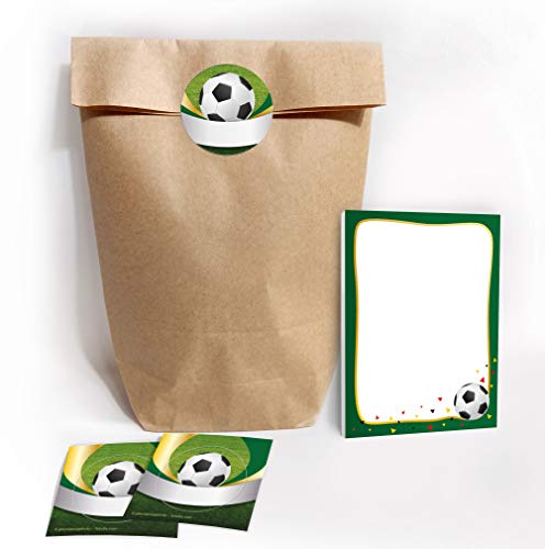 Mitgebsel Set aus 12 Geschentüten, 12 Aufkleber und 12 Mini-Blöcke Fußball/Geschenktüten für Gastgeschenke Kinder Jungen Mädchen beim Kindergeburtstag Hochzeit Taufe Fußballturnier Mitgebsel Set aus 12 Geschentüten, 12 Aufkleber und 12 Mini-Blöcke Fußball/Geschenktüten für Gastgeschenke Kinder Jungen Mädchen beim Kindergeburtstag Hochzeit Taufe Fußballturnier von JuNa-Experten