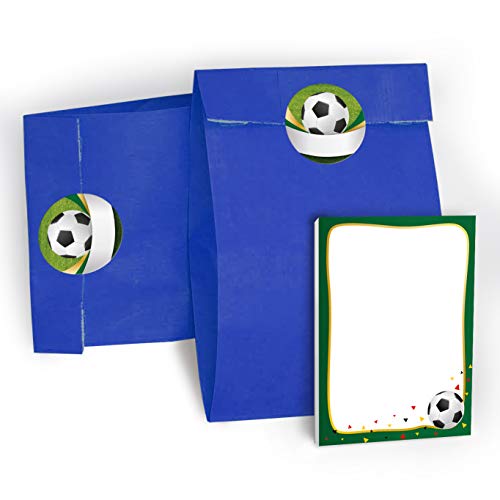 Mitgebsel Set aus 12 Geschentüten, 12 Aufkleber und 12 Mini-Blöcke Fußball/Geschenktüten für Gastgeschenke Kinder Jungen Mädchen beim Kindergeburtstag Hochzeit Taufe Fußballturnier Mitgebsel Set aus 12 Geschentüten, 12 Aufkleber und 12 Mini-Blöcke Fußball/Geschenktüten für Gastgeschenke Kinder Jungen Mädchen beim Kindergeburtstag Hochzeit Taufe Fußballturnier von JuNa-Experten