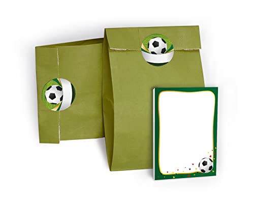 Mitgebsel Set aus 12 Geschentüten, 12 Aufkleber und 12 Mini-Blöcke Fußball/Geschenktüten für Gastgeschenke Kinder Jungen Mädchen beim Kindergeburtstag Hochzeit Taufe Fußballturnier Mitgebsel Set aus 12 Geschentüten, 12 Aufkleber und 12 Mini-Blöcke Fußball/Geschenktüten für Gastgeschenke Kinder Jungen Mädchen beim Kindergeburtstag Hochzeit Taufe Fußballturnier von JuNa-Experten