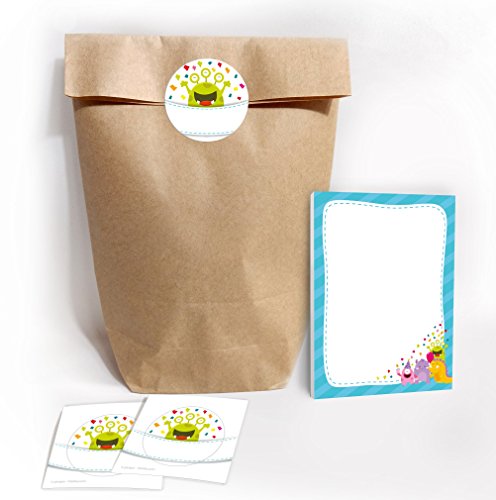 Mitgebsel Set 12 Geschentüten, 12 Aufkleber, 12 Mini-Blöcke lustige Monster/Geschenktüten für Gastgeschenke Kinder Jungen Mädchen Kindergeburtstag Hochzeit Mitgebsel Set 12 Geschentüten, 12 Aufkleber, 12 Mini-Blöcke lustige Monster/Geschenktüten für Gastgeschenke Kinder Jungen Mädchen Kindergeburtstag Hochzeit von JuNa-Experten