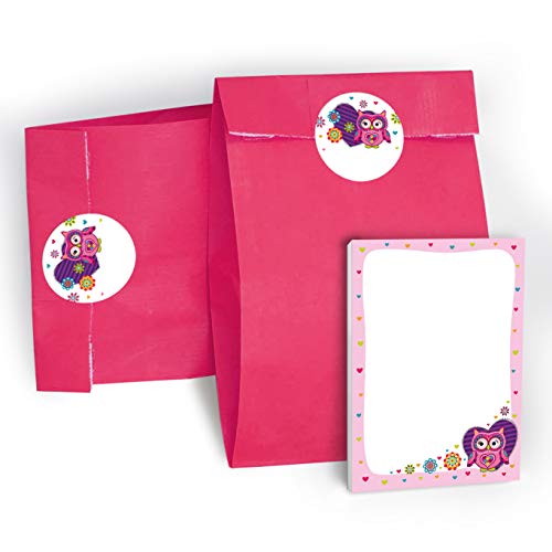 JuNa Party-Experten Mitgebsel Set aus 12 Geschenktüten/rosa, 12 Aufkleber und 12 Mini-Blöcke Eule/Geschenktüten für Gastgeschenke Kinder Mädchen beim Kindergeburtstag Hochzeit Taufe Geburtstag JuNa Party-Experten Mitgebsel Set aus 12 Geschenktüten/rosa, 12 Aufkleber und 12 Mini-Blöcke Eule/Geschenktüten für Gastgeschenke Kinder Mädchen beim Kindergeburtstag Hochzeit Taufe Geburtstag von JuNa Party-Experten