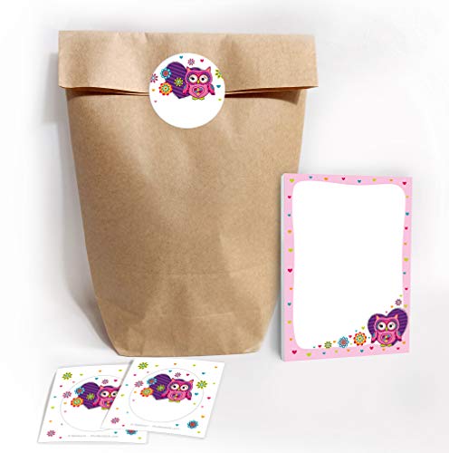 JuNa Party-Experten Mitgebsel Set aus 12 Geschentüten/Natur, 12 Aufkleber und 12 Mini-Blöcke Eule/Geschenktüten für Gastgeschenke Kinder Mädchen beim Kindergeburtstag Hochzeit Taufe Geburtstag JuNa Party-Experten Mitgebsel Set aus 12 Geschentüten/Natur, 12 Aufkleber und 12 Mini-Blöcke Eule/Geschenktüten für Gastgeschenke Kinder Mädchen beim Kindergeburtstag Hochzeit Taufe Geburtstag von JuNa Party-Experten