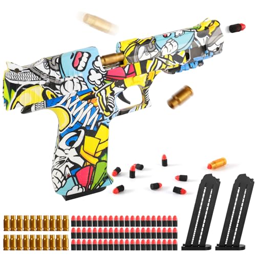 JuanKidbo Kinder Spielzeug Pistole mit Graffiti, Spielzeugpistole mit Weichen Kugeln und 2 Magazine, Spielzeug-Schaumstoff-Blaster, Schießspiel für Jungen Mädchen ab 6 7 8 9 10+ Jahren JuanKidbo Kinder Spielzeug Pistole mit Graffiti, Spielzeugpistole mit Weichen Kugeln und 2 Magazine, Spielzeug-Schaumstoff-Blaster, Schießspiel für Jungen Mädchen ab 6 7 8 9 10+ Jahren von JuanKidbo