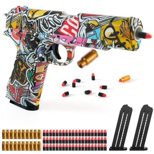 JuanKidbo Spielzeug Pistole Kinder, Spielzeugpistolen mit Weicher Kugel und Magazine ab 6 7 8 9+ Jahren, Graffiti Spielzeug-Schaumstoff-Blaster für Jungen Mädchen JuanKidbo Spielzeug Pistole Kinder, Spielzeugpistolen mit Weicher Kugel und Magazine ab 6 7 8 9+ Jahren, Graffiti Spielzeug-Schaumstoff-Blaster für Jungen Mädchen von JuanKidbo