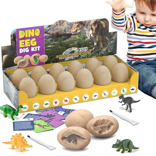 Jubepk Dinosaur Eggs Excavation Kit, Easter Eggs with Hidden Toys, Fun STEM Digging Adventure, Science Experiment, 12 Pack, Easter Basket and Stocking Stuffer Jubepk Dinosaur Eggs Excavation Kit, Easter Eggs with Hidden Toys, Fun STEM Digging Adventure, Science Experiment, 12 Pack, Easter Basket and Stocking Stuffer von Jubepk
