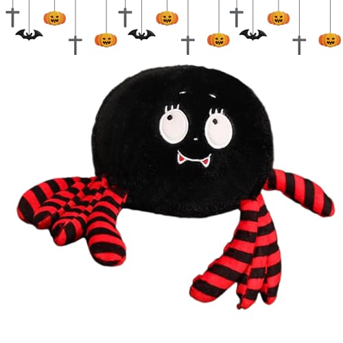 Jubepk Halloween Kuscheltier Mit Saugnapf,Spinne Kürbis Form Begleitpuppe Für Erwachsene | Tragbare Plüschfigur Für Halloween Kinder Jugendliche Erwachsene Sammler Schlafenszeit Reise Auto Spielzeit von Jubepk