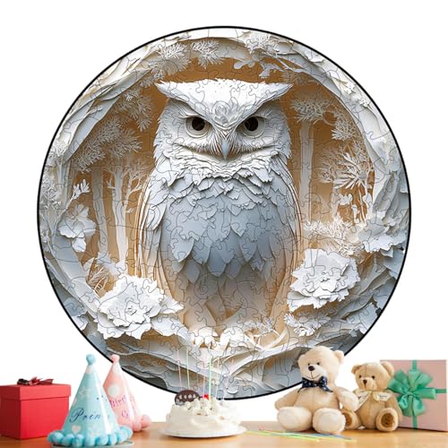 3D -Rätsel für Erwachsene, Holzeulen -Puzzle 150 -teilige 3D -Hartpuzzle -Rätsel - Vogelpuzzles, Erwachsene Owl Puzzle für Muttertag, Thanksgiving, Weihnachten von Jubilofex