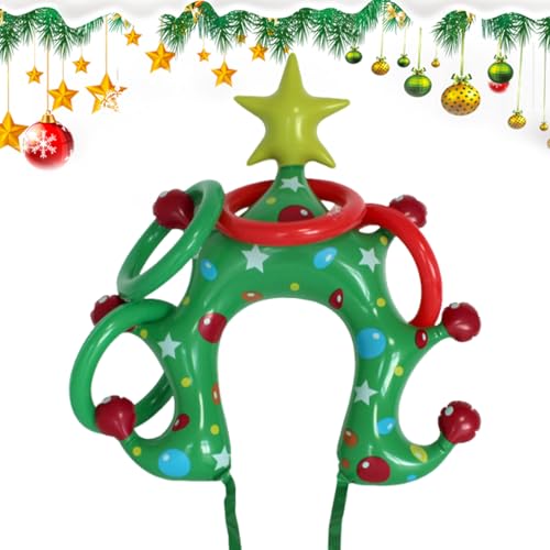 Aufblasbarer Weihnachtsring -, Schulbaumring -Stirnbänder | Interaktive Partyaktivitäten aufblasbare Spielspielzeugversorgungen für Kinder Erwachsene Familie Indoor Outdoor School Weihnachten von Jubilofex