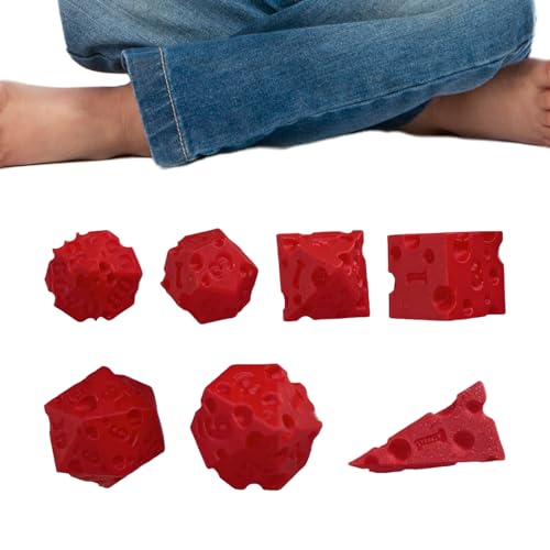 Brettspiel Würfel Requisite | Spielen Sie Brettspiel -Würfel -Käse -Thema, 7 Stück 3D -gedruckte Spielzeug nummerierte Dekoration für Fachleute Anfänger Erwachsene Teenager Kollegen Klassenkameraden F von Jubilofex