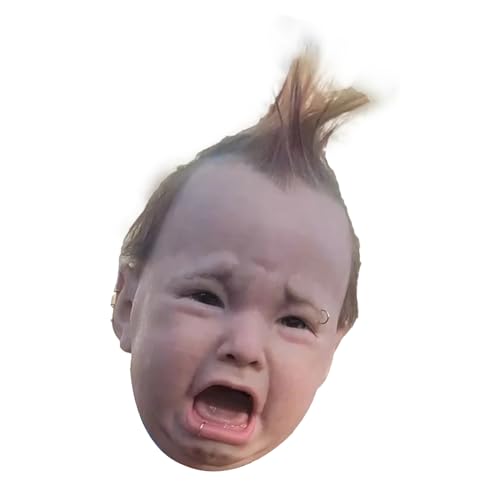 Horror Halloween Kopfbedeckung | Weinen Baby Cosplay Head Cover | Bequeme und atmungsaktiv Erhöhte Erfahrung: Tauchen Sie mit unserer schrecklich bequemen Kopfbedeckung in den Schrecken von Halloween von Jubilofex