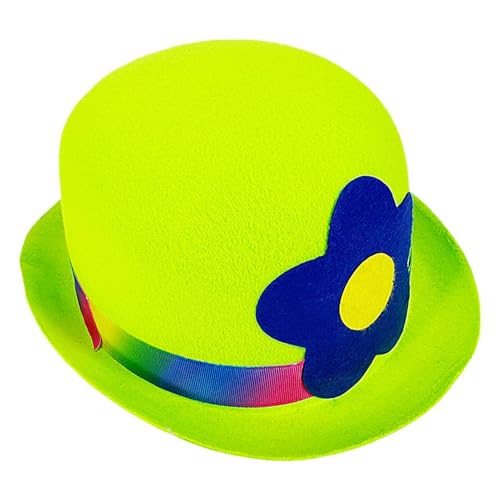 Jubilofex Clownhut, Filz Hut Mit Flacher Krempe, Praktische Clown Zubehöre Für Zuhause Festivals Cosplay Kostüme Auftritte von Jubilofex
