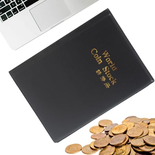 Jubilofex Coin Collector Book - 120 Taschenlagerorganisator | Aufbewahrung der Münzsammlung, für Geschichtsklassen Schulprojekt Museum Auslegen kultureller Erhaltung Geburtstag Weihnachten Ruhestand von Jubilofex
