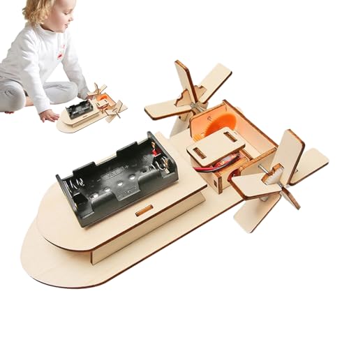 Jubilofex Fernsteuerbares Holzboot | Lustiger Holz-Puzzle-Bausatz & Bastelset - Tragbares Feinmotorik-Lernspiel Mit Wiederverwendbarem Elektroboot Für Kinder & Klassenzimmer von Jubilofex