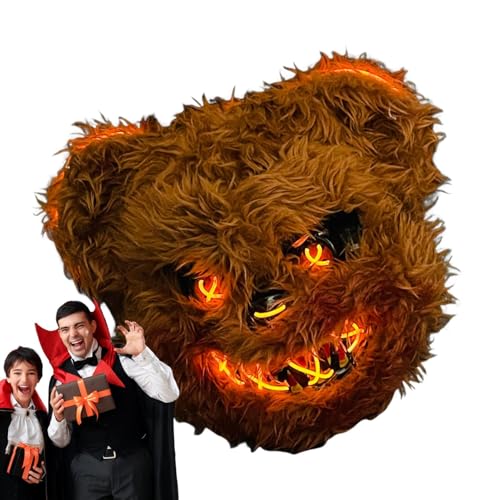 Jubilofex Glühen tierische Gesichtsbedeckung, gruselige Bärengesichtsbedeckung | Verstellbarer Horror Scream Face Cover Halloween Masque für Dress -up -Kostüm Jubilofex Glühen tierische Gesichtsbedeckung, gruselige Bärengesichtsbedeckung | Verstellbarer Horror Scream Face Cover Halloween Masque für Dress -up -Kostüm von Jubilofex