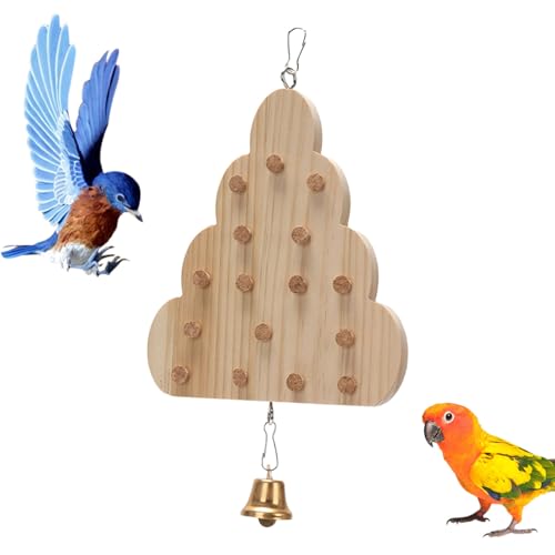 Jubilofex Papageienkau-Spielzeug, Block-Wear-resistenter Papageien-Puzzle-Spielzeug, Robustes Kleines Tier-Aktivitätsspiel-Holzbrett Für Sardellenanbringung von Jubilofex