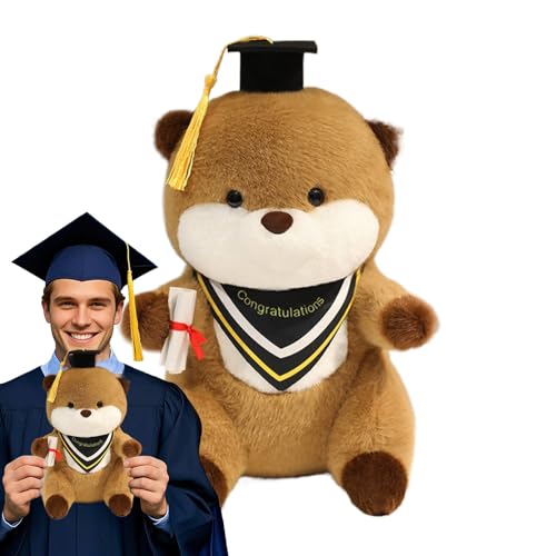 Jubilofex Plüschtier Abschlussfeier – Dekoration von Ottern, Cartoon, Kuscheltier mit für Studenten und Abschluss, für Schlafzimmer, Party, Valentinstag, Weihnachten, Dekoration von Jubilofex
