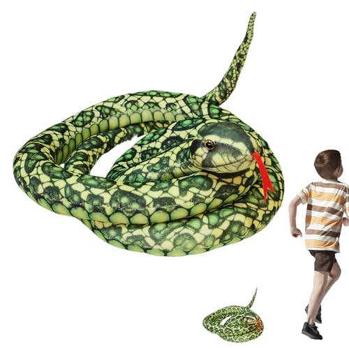 Jubilofex Schlangen Kuscheltier | Gemütliches Schlangen Stofftier,Realistische Kissendekoration Vielseitiges Accessoire Für Liebhaber Kindergeburtstage Wohnaccessoires von Jubilofex