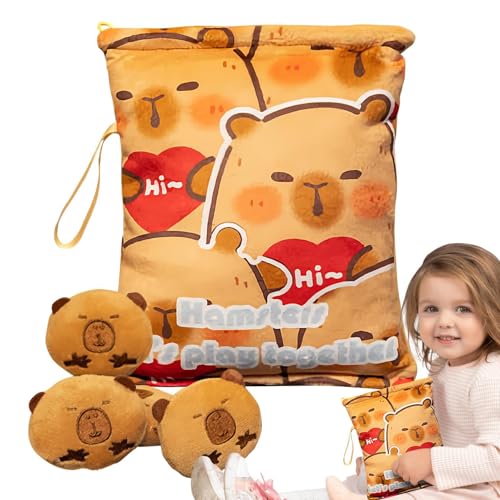 Jubilofex Snacks Taschen für Kinder | Nette Capybara Plüsch Snack-Spack - 4 kleine Puppen befestigt gepolsterte Plüschkissen umarmen Wohnkultur für Süßigkeiten, Gummi Jubilofex Snacks Taschen für Kinder | Nette Capybara Plüsch Snack-Spack - 4 kleine Puppen befestigt gepolsterte Plüschkissen umarmen Wohnkultur für Süßigkeiten, Gummi von Jubilofex