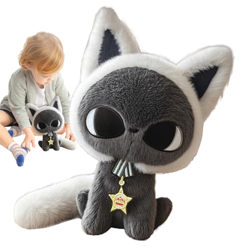 Jubilofex Stofftier Katze - Kuschelkatze Schlafposition | 25cm Weiches Kuscheltier Zum Liebhaben Tröstlicher Begleiter Für Zuhause Kinderzimmer Reise von Jubilofex