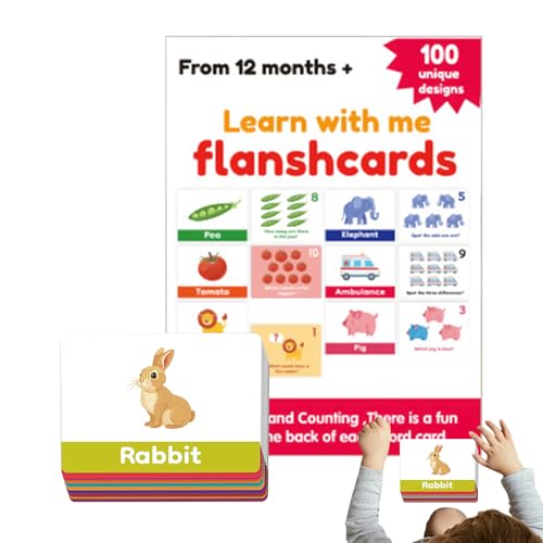 Jubilofex Vorschule Lernkarten,Kleinkinder Lernkarten 100er-Set | Frühförderung Vorschulaktivitäten Lernmaterial Für Kinder Ab 1 Jahr von Jubilofex