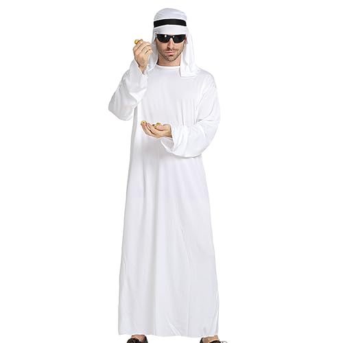 Jubilofex arabische Prinzkostüm | Männer Arabische Prinzen Kostüm Set - Komfortable Fit -Dress -up -Outfit mit Kopfverpackung für Erwachsene Teenager Studenten Schauspieler von Jubilofex