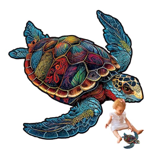 Puzzle mit Holz, Puzzle mit Meerblick für Erwachsene, buntes Holzpuzzle in unregelmäßiger Form für Schildkrötenliebhaber Puzzle mit Holz, Puzzle mit Meerblick für Erwachsene, buntes Holzpuzzle in unregelmäßiger Form für Schildkrötenliebhaber von Jubilofex