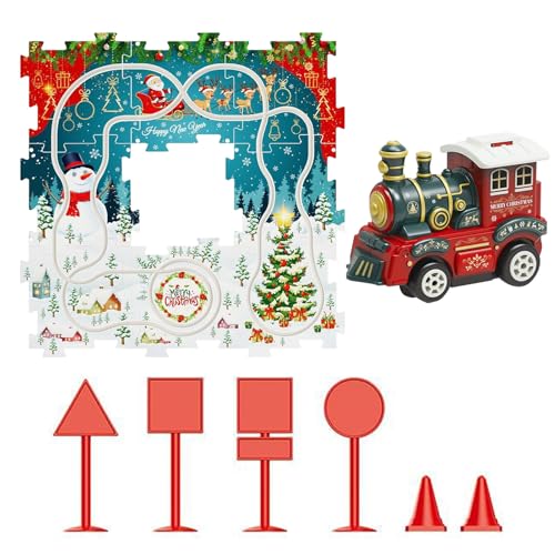 Weihnachtsbahnspielzeug - Interaktiver Track, Puzzle | Pädagogische Bewegung Zugspiel für Kleinkinder Kinderurlaub im Heimatraum Lernaktivitäten mit Elektroauto Weihnachtsbahnspielzeug - Interaktiver Track, Puzzle | Pädagogische Bewegung Zugspiel für Kleinkinder Kinderurlaub im Heimatraum Lernaktivitäten mit Elektroauto von Jubilofex