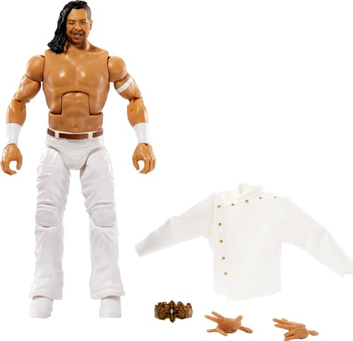 WWE King Nakamura Elite Collection Action-Figur 15,2 cm (6 Zoll), bewegliches Sammelgeschenk für WWE Fans ab 8 Jahren von Juegos Mattel