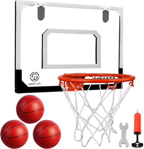 Jugana Mini Basketballkorb Set, 40x30cm, Indoor Basketball-Board mit 3 Bällen und Pumpe, Wandmontage, für Kinder ab 6 Jahren von Jugana