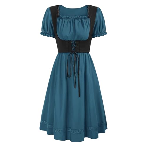 Jugaoge Damen Mittelalter Renaissance Kleid mit Corsage Top Kurzarm Partykleider Vorne Schnür Partykleider Gothic Dienstmädchen Uniformen Zweiteiler Outfits gr. S-3XL Navy blau M Jugaoge Damen Mittelalter Renaissance Kleid mit Corsage Top Kurzarm Partykleider Vorne Schnür Partykleider Gothic Dienstmädchen Uniformen Zweiteiler Outfits gr. S-3XL Navy blau M von Jugaoge