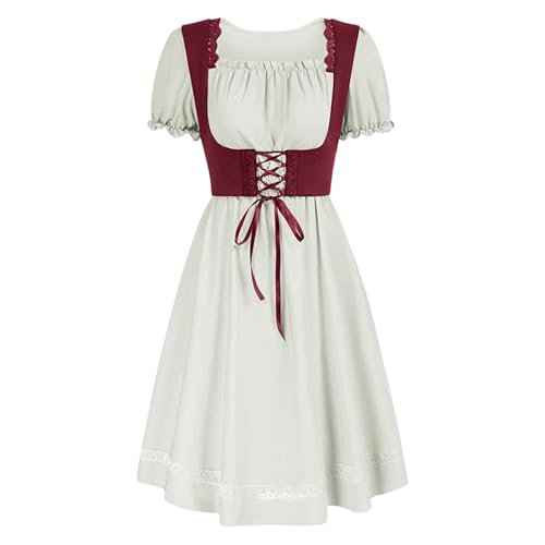 Jugaoge Damen Mittelalter Renaissance Kleid mit Corsage Top Kurzarm Partykleider Vorne Schnür Partykleider Gothic Dienstmädchen Uniformen Zweiteiler Outfits gr. S-3XL Weiß L Jugaoge Damen Mittelalter Renaissance Kleid mit Corsage Top Kurzarm Partykleider Vorne Schnür Partykleider Gothic Dienstmädchen Uniformen Zweiteiler Outfits gr. S-3XL Weiß L von Jugaoge