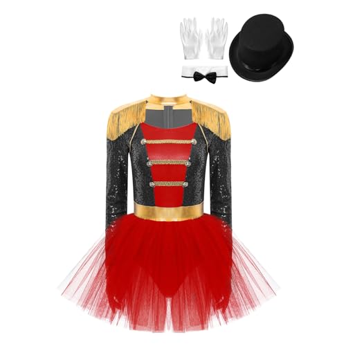 Jugaoge Damen Zirkus Direktor Kostüm Komplett Set mit Zubehöre Ringmaster Kleid und Hut Handschuhe und Fliege Mottoparty Cosplay Outfits A Schwarz S von Jugaoge