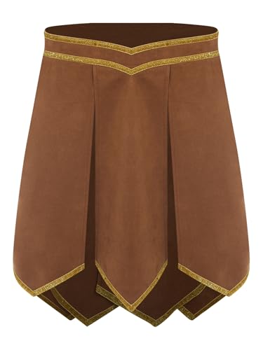 Jugaoge Herren Wildleder Rock Gladiator Kilt Römer Kämpfer Krieger Rüstungen Panzer mit Goldener Saum Motto Party Cosplay Outfits Clubwear Braun XXL Jugaoge Herren Wildleder Rock Gladiator Kilt Römer Kämpfer Krieger Rüstungen Panzer mit Goldener Saum Motto Party Cosplay Outfits Clubwear Braun XXL von Jugaoge