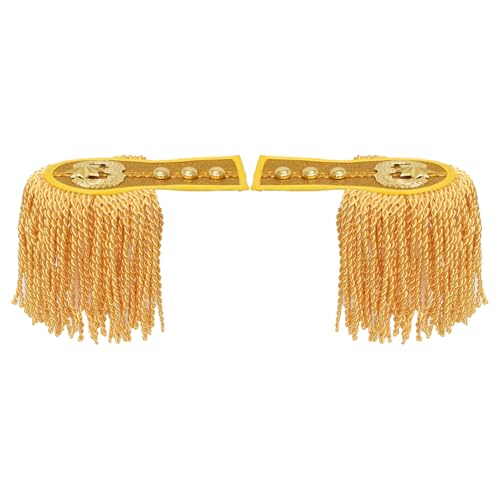 Jugaoge Unisex 1 Paar Schulterklappen mit Quaste Epaulet Damen Herren Militärische Prinz König Polizei Uniform Kostüm Zubehör Gold C Einheitsgröße von Jugaoge