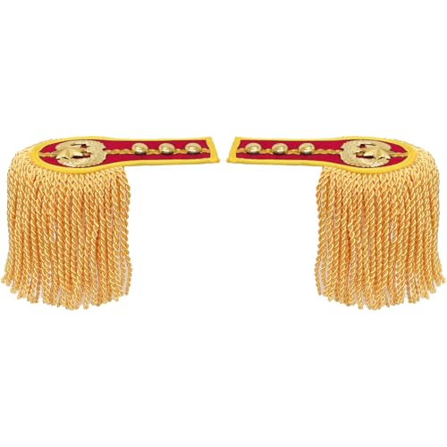 Jugaoge Unisex 1 Paar Schulterklappen mit Quaste Epaulet Damen Herren Militärische Prinz König Polizei Uniform Kostüm Zubehör Rot C Einheitsgröße von Jugaoge