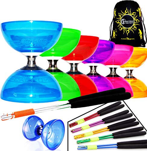 Diabolo Diabolo, Cyclone, Quartz II, 6 Farben, mit 3fach-Kugellager, Aluminiumstäbe und Schnur, Transporttasche, Blau Diabolo Diabolo, Cyclone, Quartz II, 6 Farben, mit 3fach-Kugellager, Aluminiumstäbe und Schnur, Transporttasche, Blau von Juggle Dream