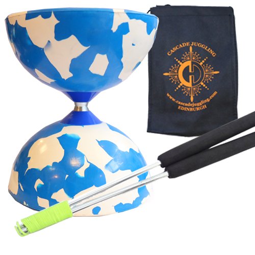 Diabolo Narrendiabolo mit Aluminium 'Metall' Sticks und Tragetasche - Gummi Diablo Set Diabolo Narrendiabolo mit Aluminium 'Metall' Sticks und Tragetasche - Gummi Diablo Set von Juggle Dream
